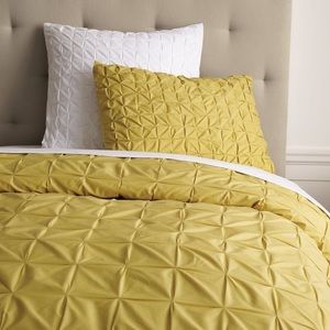 West Elm “Square Tuck” king duvet cover + 2 euro shams